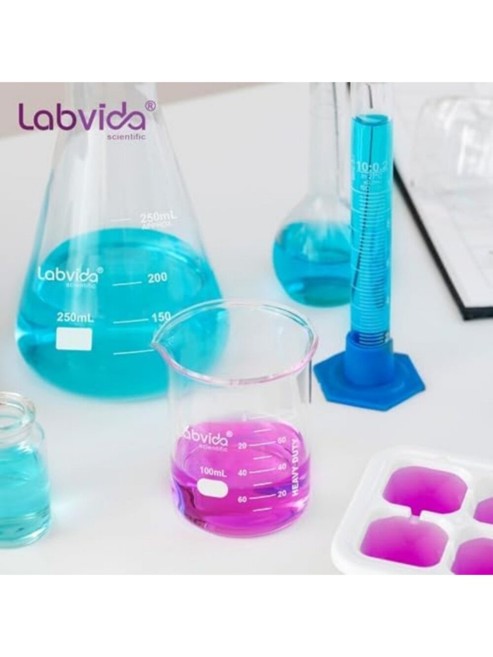 Set of 12 Heavy Duty 250ml Glass Beakers - Lab, Kitchen, Science Supplies - Picture 6 of 7